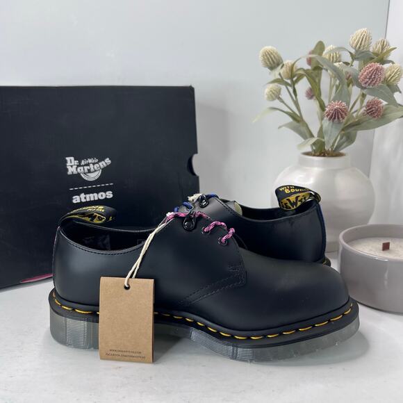 Dr Marten 1461 Atoms Leather Slip Resistant Oxford Shoe Black Men 7 Women 8 NWB - Picture 7 of 11